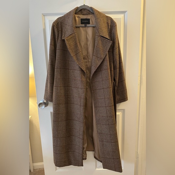 Banana Republic Brown Plaid Pea Coat - Picture 4 of 7